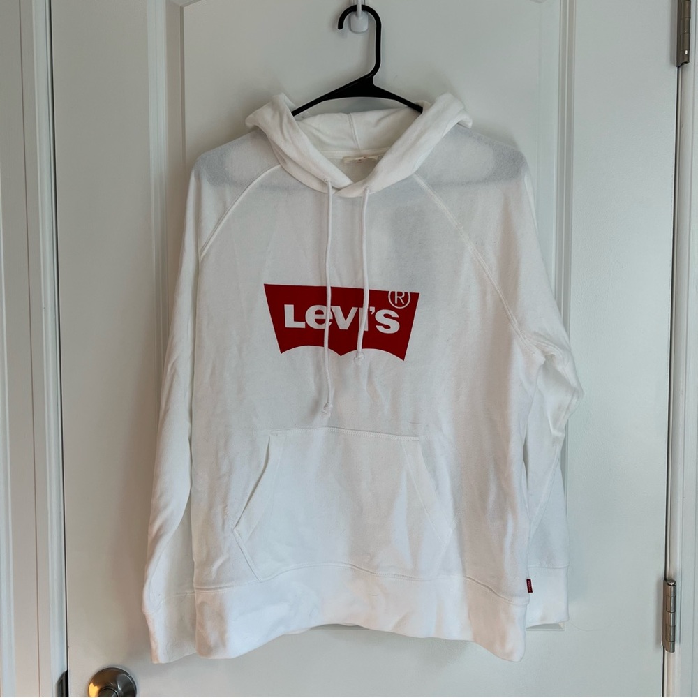NWT White Levi’s Sweatshirt Hoodie Lightweight Womens Size S